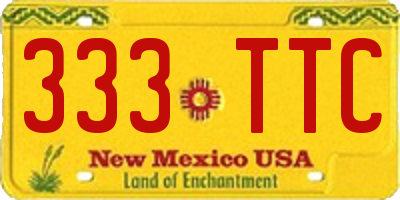 NM license plate 333TTC