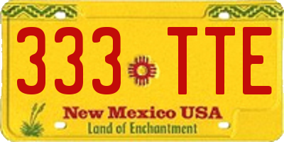 NM license plate 333TTE