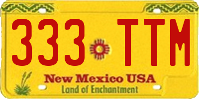 NM license plate 333TTM