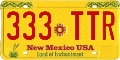 NM license plate 333TTR