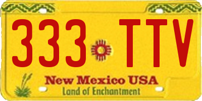 NM license plate 333TTV