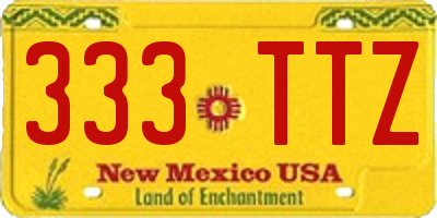 NM license plate 333TTZ