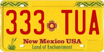 NM license plate 333TUA