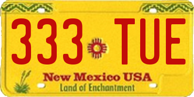 NM license plate 333TUE