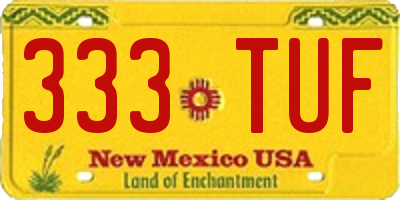 NM license plate 333TUF