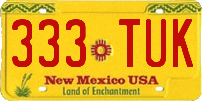 NM license plate 333TUK