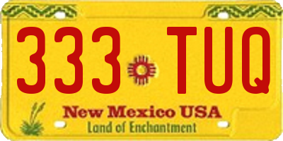 NM license plate 333TUQ