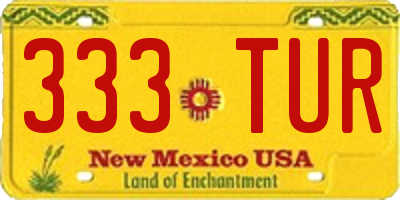 NM license plate 333TUR