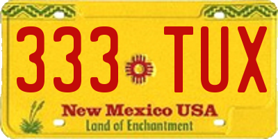 NM license plate 333TUX