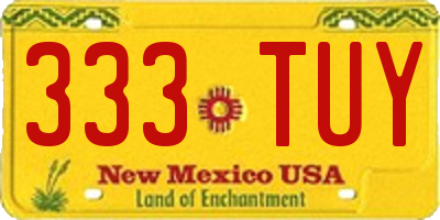 NM license plate 333TUY