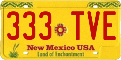 NM license plate 333TVE