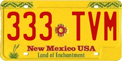 NM license plate 333TVM