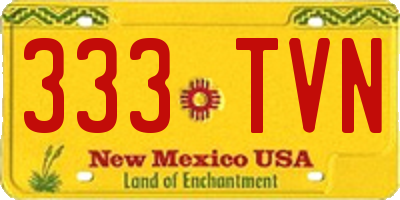 NM license plate 333TVN