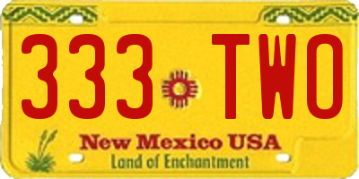 NM license plate 333TWO