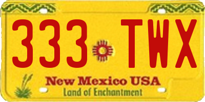 NM license plate 333TWX