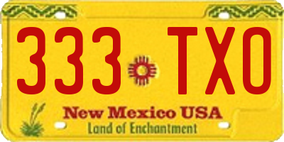 NM license plate 333TXO