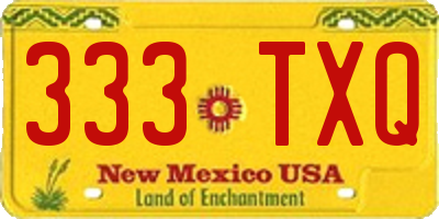 NM license plate 333TXQ