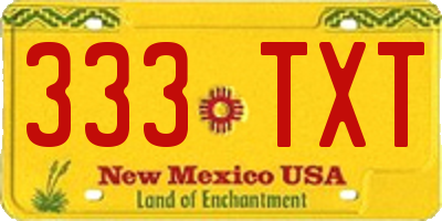 NM license plate 333TXT