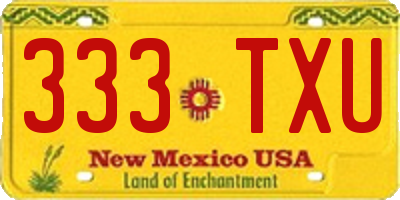 NM license plate 333TXU