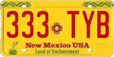NM license plate 333TYB