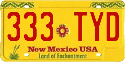 NM license plate 333TYD