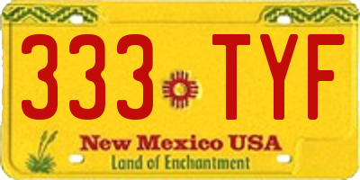 NM license plate 333TYF