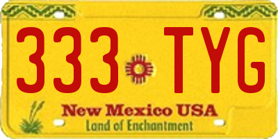 NM license plate 333TYG