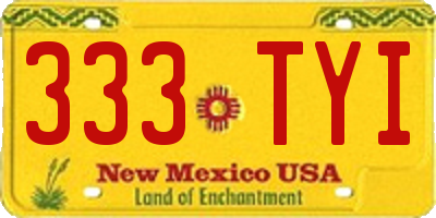 NM license plate 333TYI