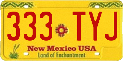 NM license plate 333TYJ