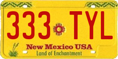 NM license plate 333TYL