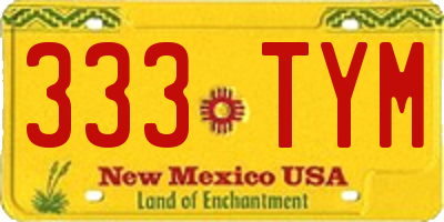 NM license plate 333TYM