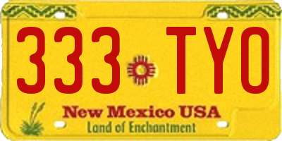 NM license plate 333TYO