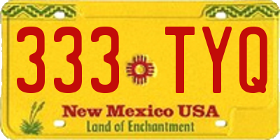 NM license plate 333TYQ