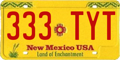 NM license plate 333TYT