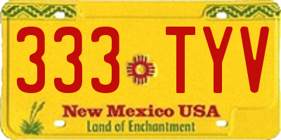 NM license plate 333TYV