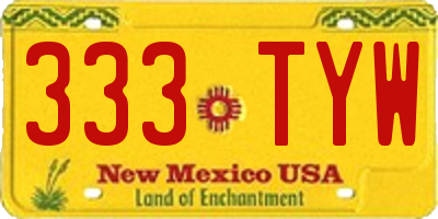 NM license plate 333TYW