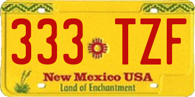 NM license plate 333TZF