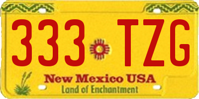 NM license plate 333TZG