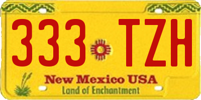 NM license plate 333TZH