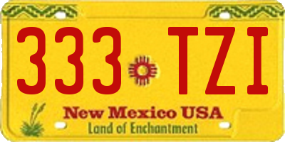 NM license plate 333TZI