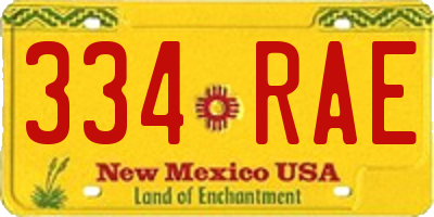 NM license plate 334RAE