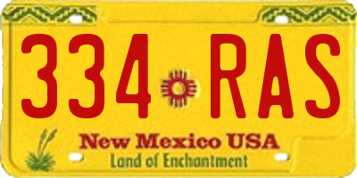 NM license plate 334RAS