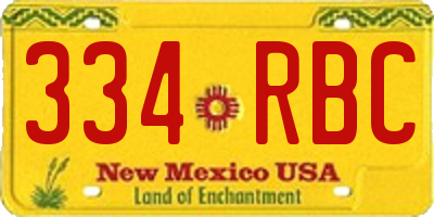 NM license plate 334RBC