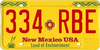 NM license plate 334RBE