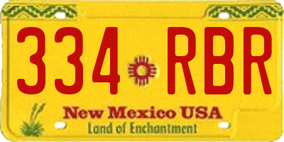 NM license plate 334RBR