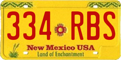 NM license plate 334RBS