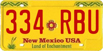 NM license plate 334RBU
