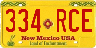 NM license plate 334RCE