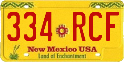 NM license plate 334RCF