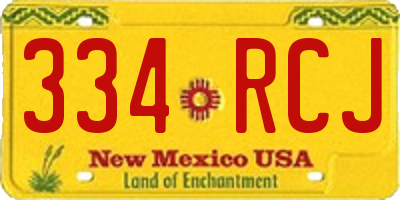 NM license plate 334RCJ